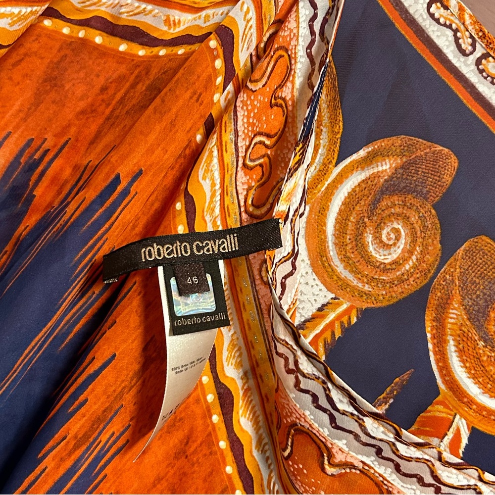 Roberto Cavalli printed tie poncho